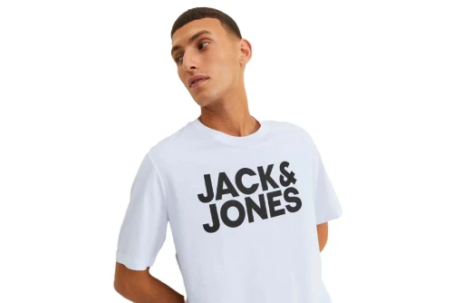 Jack And Jones Jjecorp Logo Tee Ss O-Neck T-Shirt Ανδρικό (12151955 WHITE-LARGE)