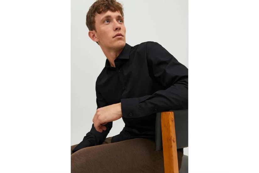 Jack & Jones Jjjoe Ανδρικό Μακρυμάνικο Πουκάμισο Μαύρο