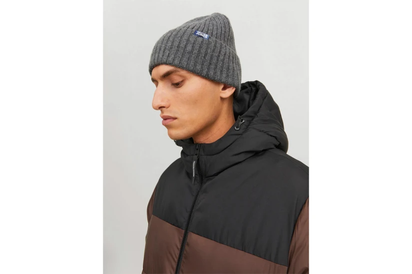 Jack And Jones Jacprime Wool Σκουφάκι Χειμερινό (12195049 GREY MELANGE LABEL)