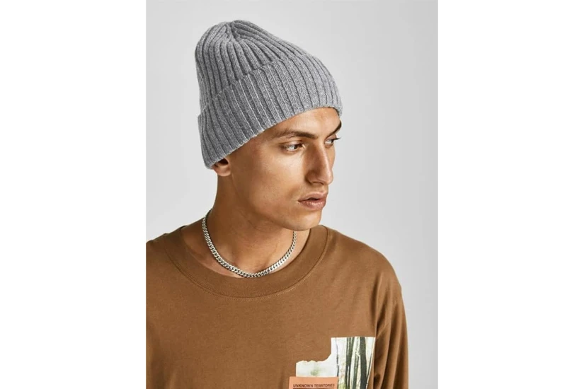 Jack And Jones Jacprime Wool Σκουφάκι Χειμερινό (12195049 GREY MELANGE)
