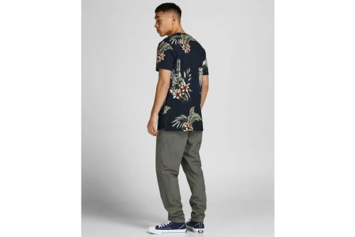 Jack And Jones Jprblatropic Aop Ss Tee Crew Neck Sn T-Shirt Ανδρικό (12203764 NAVY BLAZER)