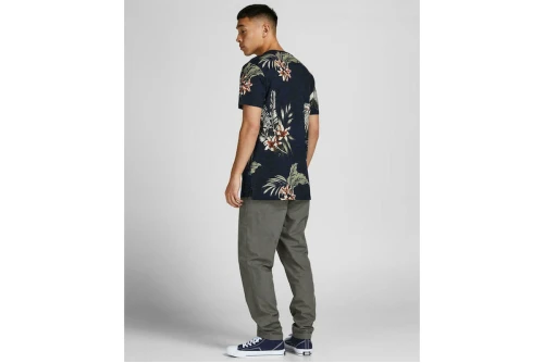 Jack And Jones Jprblatropic Aop Ss Tee Crew Neck Sn T-Shirt Ανδρικό (12203764 NAVY BLAZER)