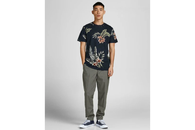 Jack And Jones Jprblatropic Ανδρικό Κοντομάνικο T-Shirt Μπλε Σκούρο