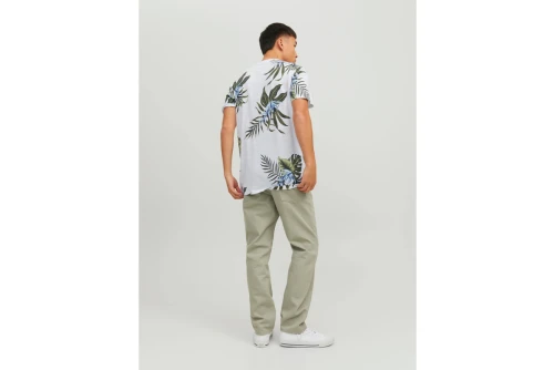 Jack And Jones Jprblatropic Aop Ss Tee Crew Neck Sn T-Shirt Ανδρικό (12203764 WHITE)