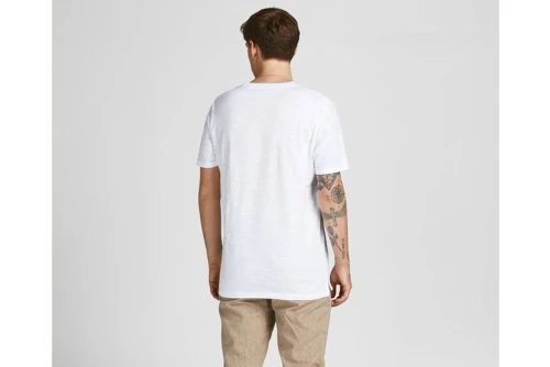 Jack And Jones Jprblatropic Solid Ss Tee Crew Neck Sn T-Shirt (12203772 WHITE)