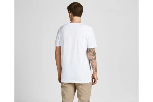 Jack And Jones Jprblatropic Solid Ss Tee Crew Neck Sn T-Shirt (12203772 WHITE)