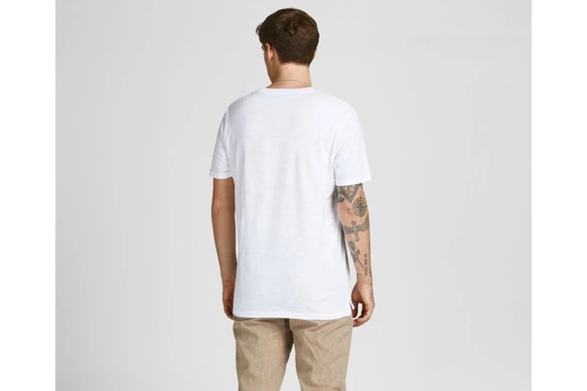 Jack And Jones Jprblatropic Solid Ss Tee Crew Neck Sn T-Shirt (12203772 WHITE)