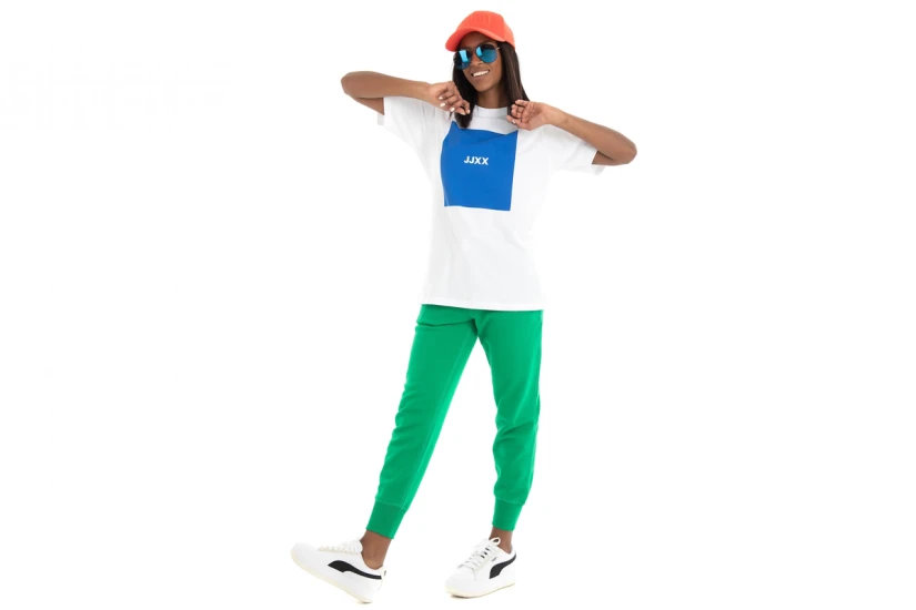 Jjxx Jxamber Ss Relaxed Tee Noos (12204837 BRIGHT WHITE-BLUE LOL)