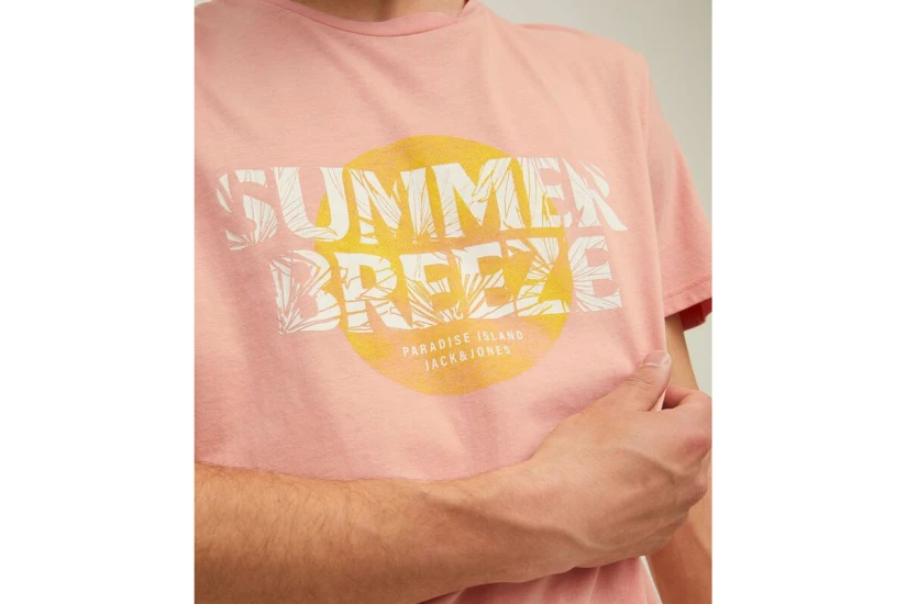 Jack And Jones Jorbreezy Tee Ss Crew Neck Fst T-Shirt Ανδρικό (12213329 CORAL PINK)