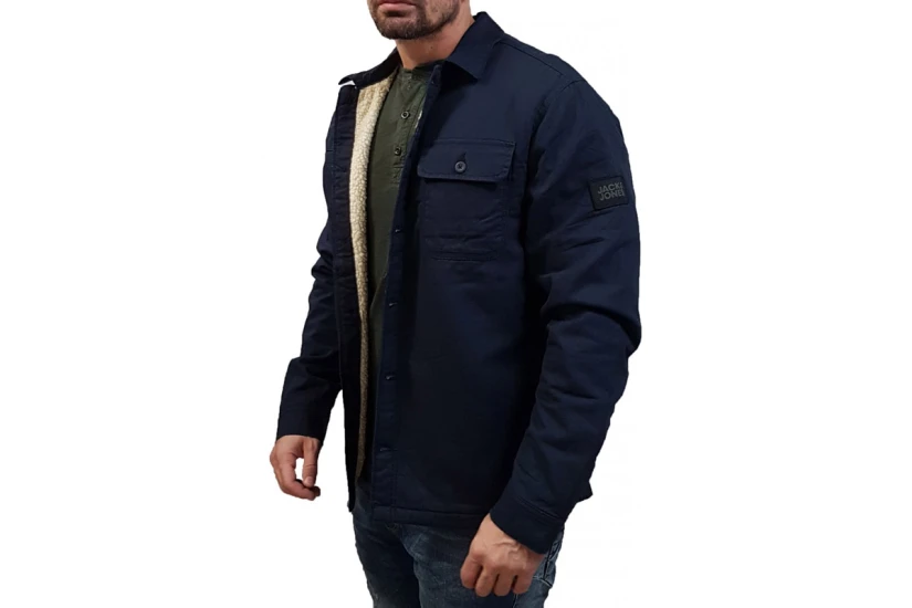 Jack And Jones Jcoben Classic Teddy Overshirt Ls Πουκάμισο Μακρυμάνικο (12215787 NAVY BLAZER)