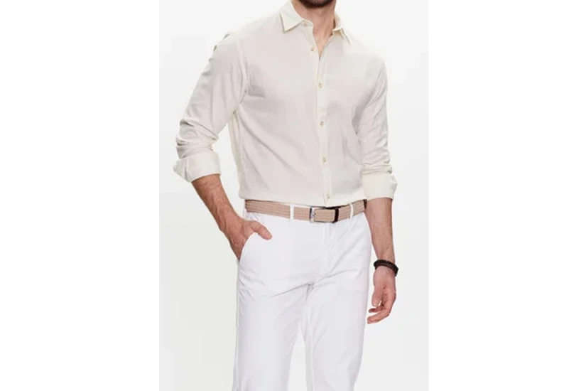 Jack And Jones Jjslub Ανδρικό Μακρυμάνικο Πουκάμισο Λευκό