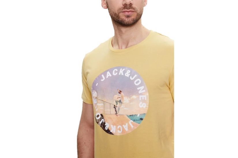 Jack And Jones Jjgem Ανδρικό Κοντομάνικο T-Shirt Κίτρινο