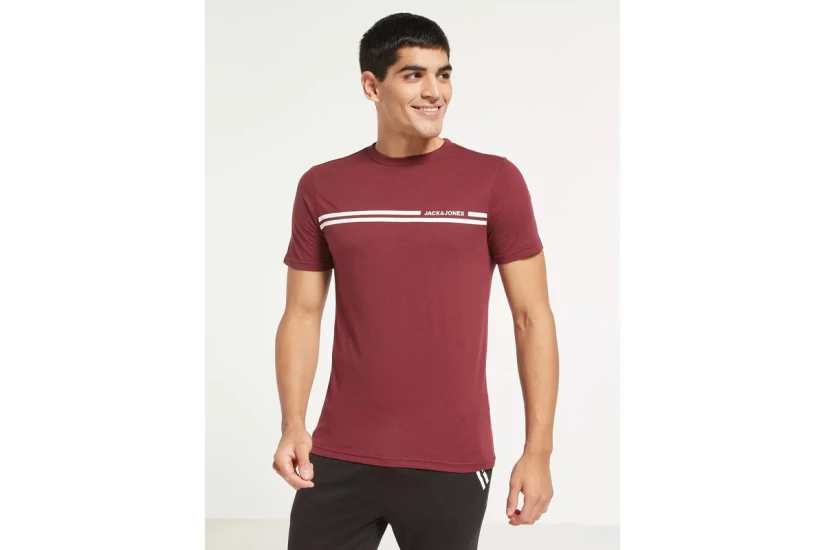 Jack And Jones Jacbasic Ss Tee And Pants Giftbox Σετ Πιτζάμας (12223560 WINDSOR WINE)