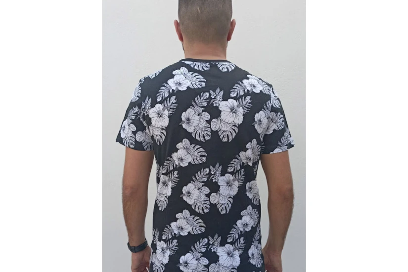 Jack And Jones Jjtropicana Ανδρικό Κοντομάνικο T-Shirt Μαύρο, Λευκό