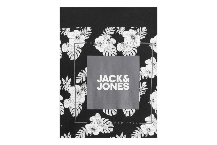 Jack And Jones Jjtropicana Box Tee Ss Crew Neck T-Shirt Ανδρικό (12224165 BLACK)