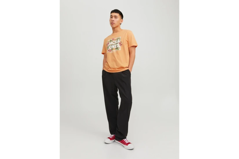 Jack And Jones Jjbecs Ανδρικό Κοντομάνικο T-Shirt Πορτοκαλί