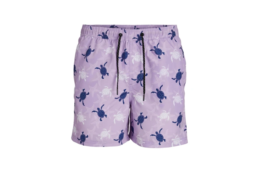 Jack And Jones Jpstfiji Ανδρικό Μαγιό Σορτς Λιλά, Μπλε Σκούρο, Λευκό