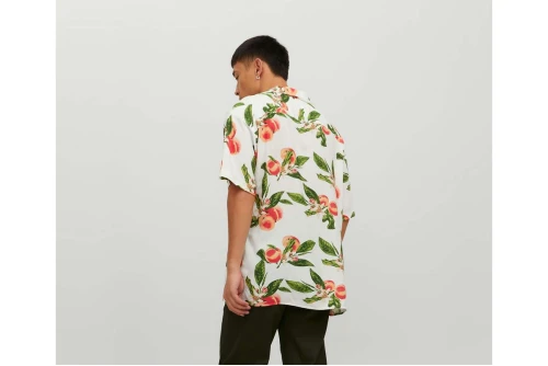 Jack And Jones Jorluke Flores Resort Shirt Ss Sn Πουκάμισο Κοντομάνικο Ανδρ (12227625 CLOUD DANCER)