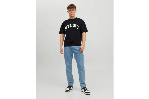 Jack And Jones Jorbrink Studio Tee Ss Crew Neck T-Shirt Ανδρικό (12227718 BLACK)
