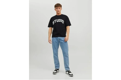 Jack And Jones Jorbrink Studio Tee Ss Crew Neck T-Shirt Ανδρικό (12227718 BLACK)