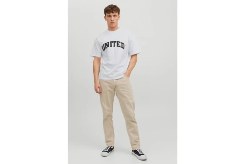 Jack And Jones Jorbrink Studio Tee Ss Crew Neck T-Shirt Ανδρικό (12227718 BRIGHT WHITE)