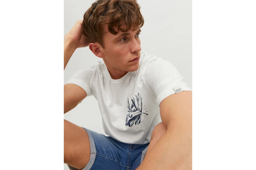 Jack And Jones Jorcrayon Ανδρικό Κοντομάνικο T-Shirt Λευκό