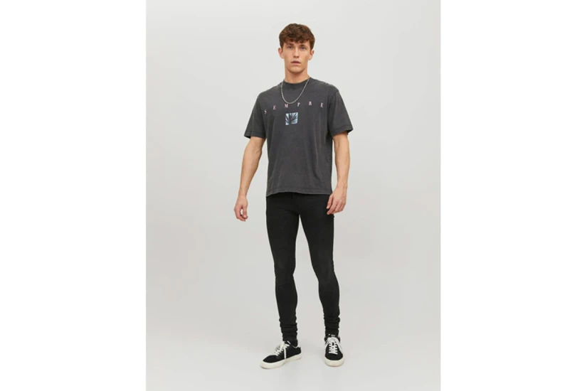 Jack And Jones Jorexotic Tee Ss Crew Neck Ln T-Shirt Ανδρικό (12230007 BLACK)
