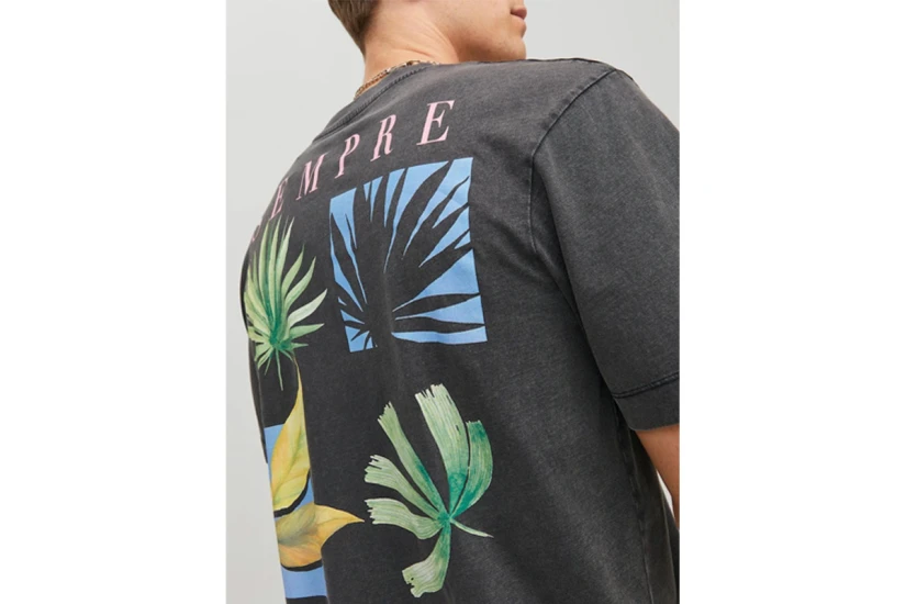 Jack And Jones Jorexotic Tee Ss Crew Neck Ln T-Shirt Ανδρικό (12230007 BLACK)