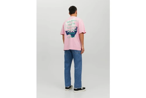 Jack And Jones Jorexotic Tee Ss Crew Neck Ln T-Shirt Ανδρικό (12230007 PRISM PINK)
