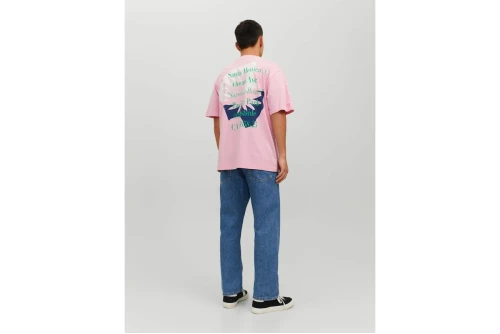 Jack And Jones Jorexotic Tee Ss Crew Neck Ln T-Shirt Ανδρικό (12230007 PRISM PINK)