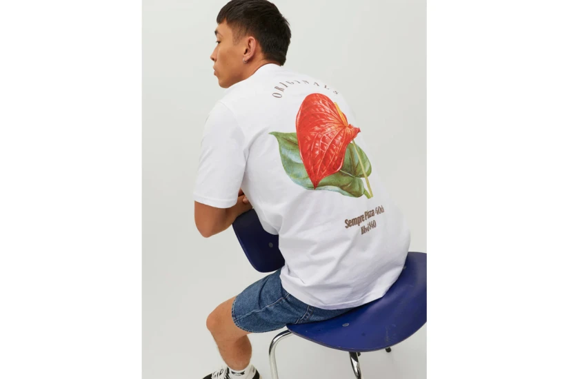 Jack And Jones Jorgrocery Ανδρικό Κοντομάνικο T-Shirt Λευκό