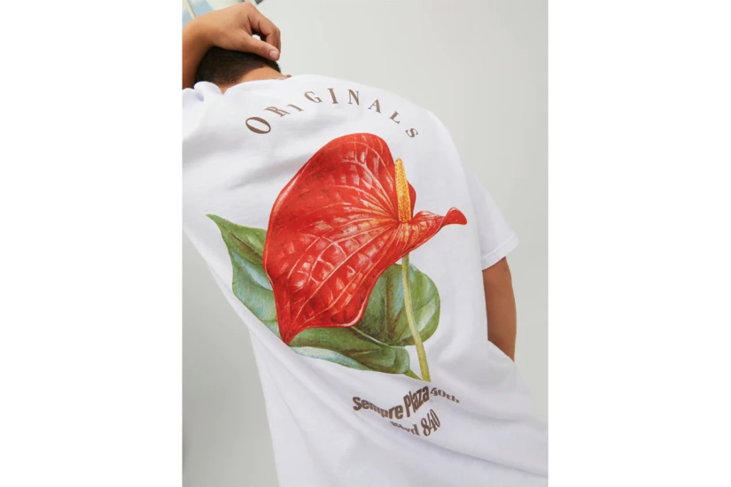 Jack And Jones Jorgrocery Ανδρικό Κοντομάνικο T-Shirt Λευκό
