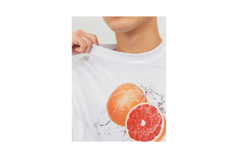 Jack And Jones Jorgrocery Ανδρικό Κοντομάνικο T-Shirt Λευκό