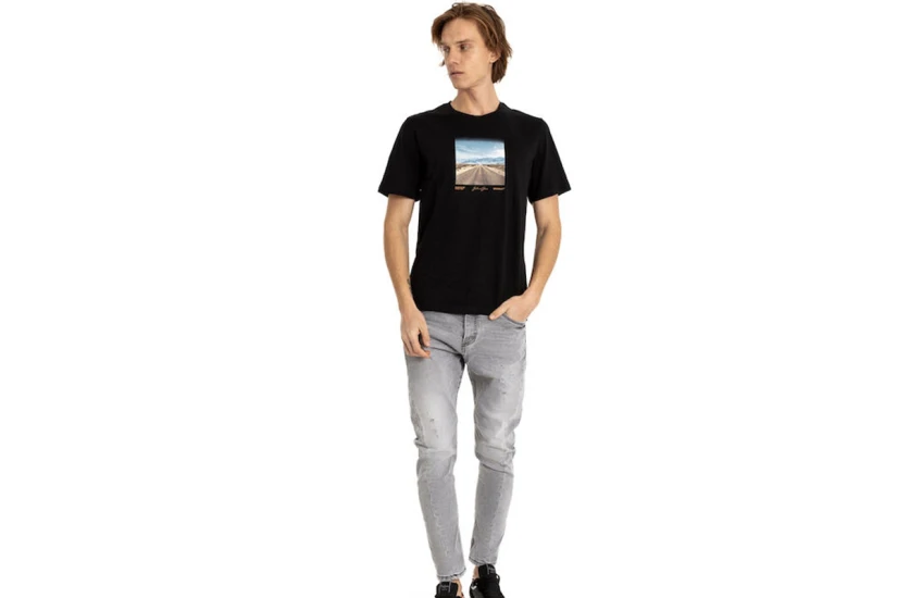 Jack And Jones Jorbooster Tee Ss Crew Neck Feb23 T-Shirt Ανδρικό (12232997 BLACK)