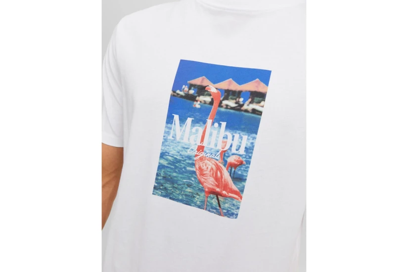 Jack And Jones Jorpalma Photo Ανδρικό Κοντομάνικο T-Shirt Λευκό