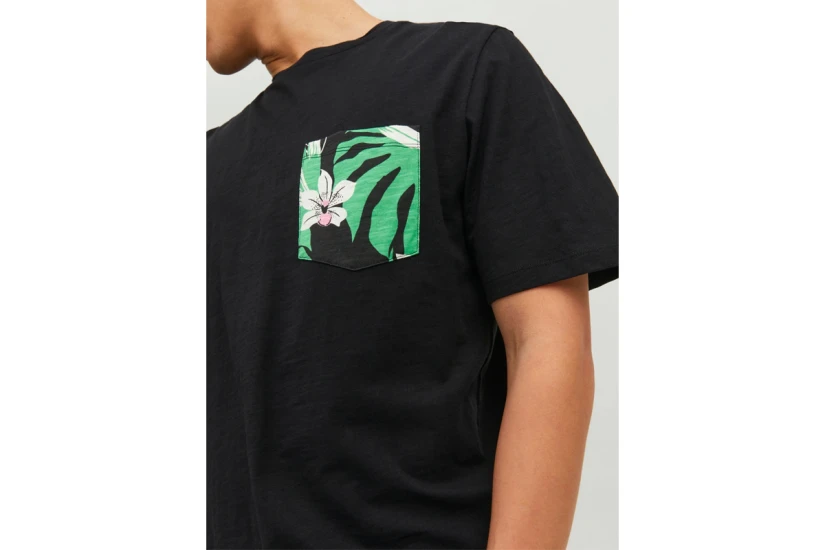 Jack And Jones Jortulum Pocket Tee Ss Crew Neck Ln T-Shirt Ανδρικό (12235290 BLACK)