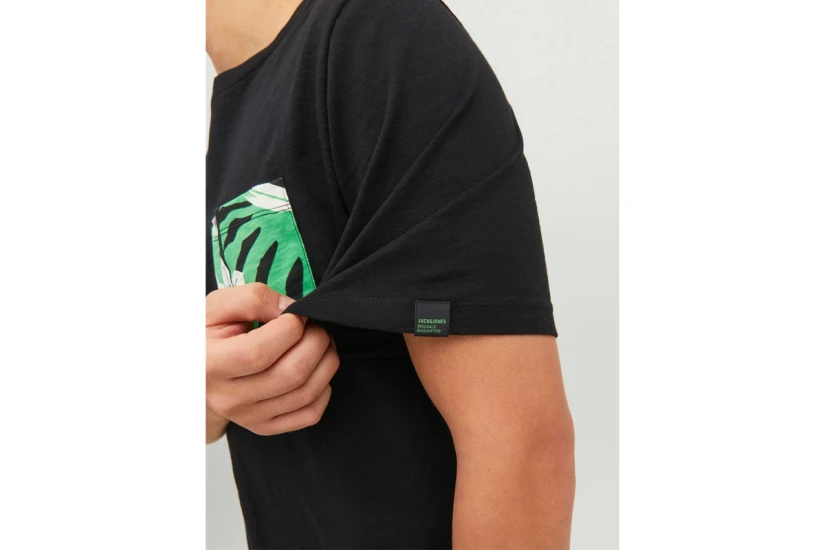 Jack And Jones Jortulum Pocket Tee Ss Crew Neck Ln T-Shirt Ανδρικό (12235290 BLACK)