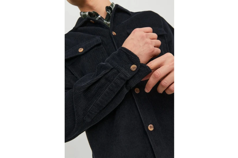 Jack And Jones Jjedallas Corduroy Overshirt Ls Sn Πουκάμισο Μακρυμάνικο Ανδ (12235991 BLACK)