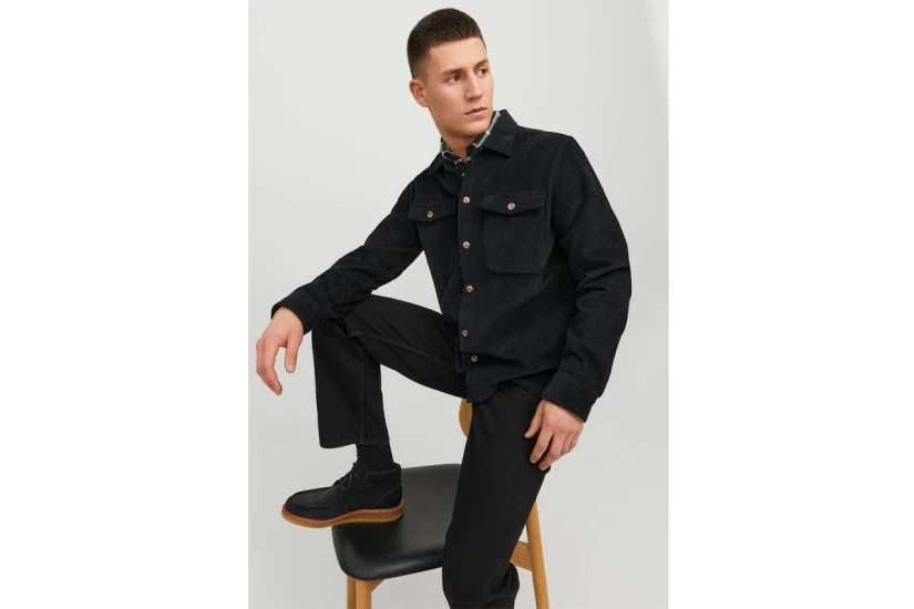 Jack And Jones Jjedallas Corduroy Overshirt Ls Sn Πουκάμισο Μακρυμάνικο Ανδ (12235991 BLACK)