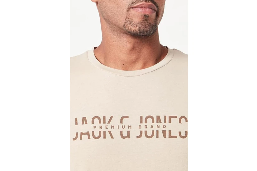 Jack And Jones Jprboabooster Ανδρικό Κοντομάνικο T-Shirt Μπεζ
