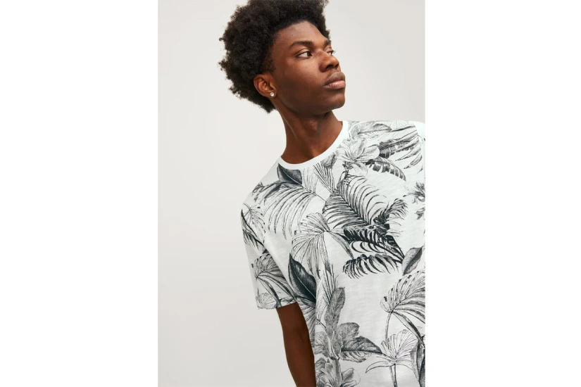 Jack & Jones Ανδρικό Κοντομάνικο T-Shirt Λευκό, Μαύρο