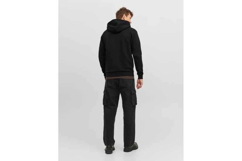 Jack & Jones Ανδρική Πολυεστερική Ζακέτα με Κουκούλα Μαύρη
