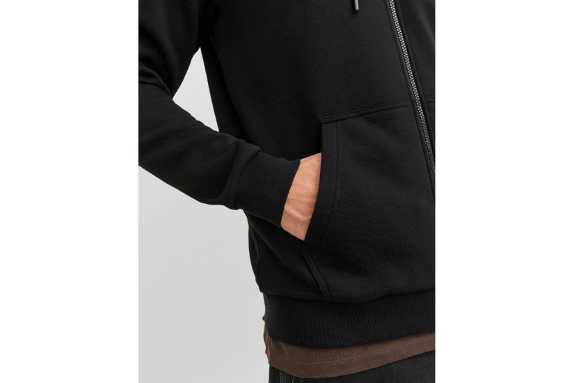 Jack & Jones Ανδρική Πολυεστερική Ζακέτα με Κουκούλα Μαύρη