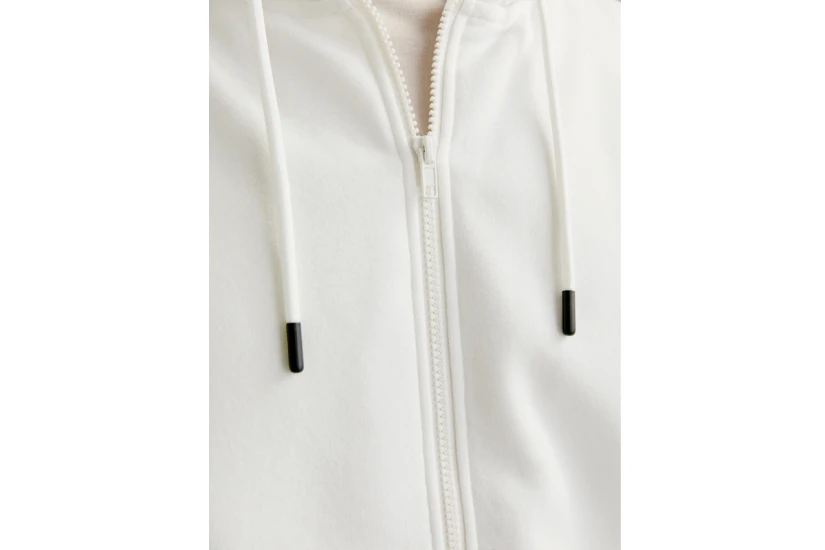 Jack & Jones Ανδρική Πολυεστερική Ζακέτα με Κουκούλα Λευκή
