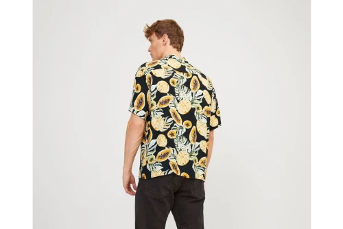 Jack And Jones Jorluke Tampa Πουκάμισο Κοντομάνικο Ανδρικό (12250537 BLACK)