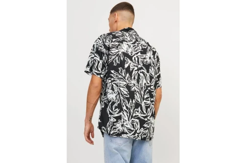 Jack And Jones Jorlafayette Aop Shirt Ss Ln Πουκάμισο Κοντομάνικο Ανδρικό (12251023 BLACK)