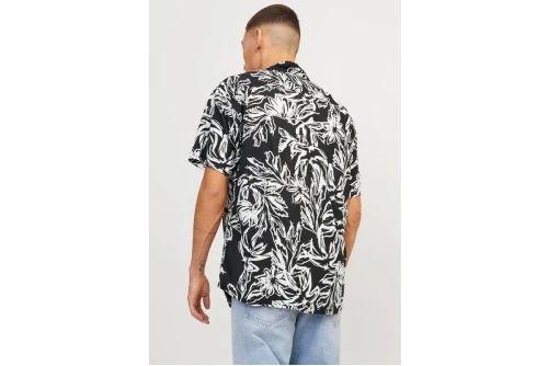 Jack And Jones Jorlafayette Aop Shirt Ss Ln Πουκάμισο Κοντομάνικο Ανδρικό (12251023 BLACK)