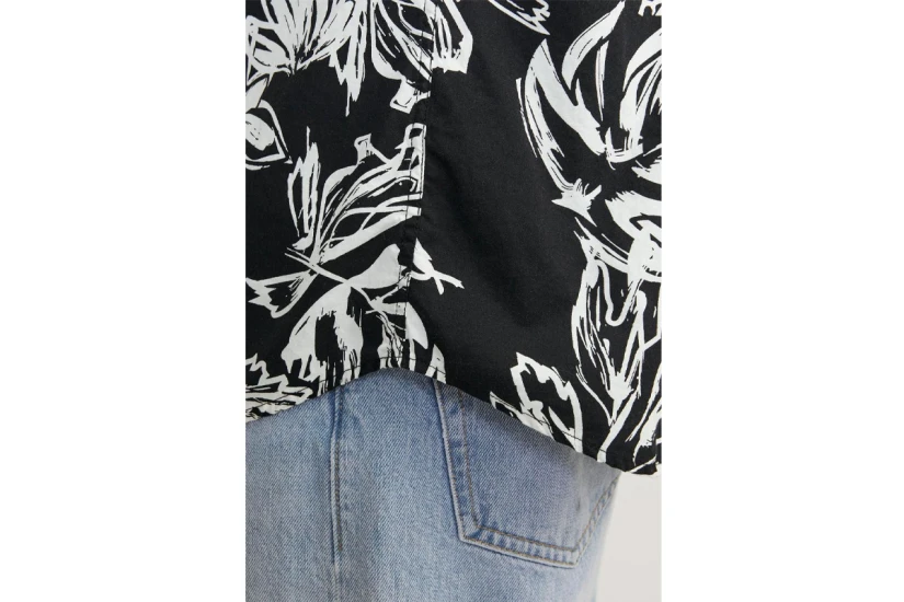Jack And Jones Jorlafayette Aop Shirt Ss Ln Πουκάμισο Κοντομάνικο Ανδρικό (12251023 BLACK)