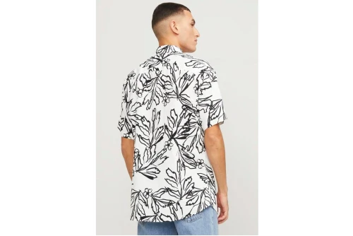 Jack And Jones Jorlafayette Aop Shirt Ss Ln Πουκάμισο Κοντομάνικο Ανδρικό (12251023 CLOUD DANCER)