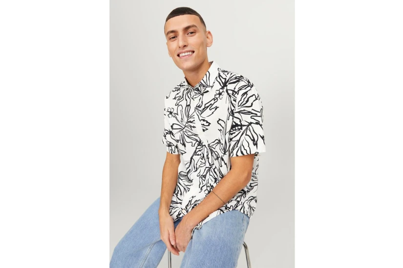 Jack And Jones Jorlafayette Aop Shirt Ss Ln Πουκάμισο Κοντομάνικο Ανδρικό